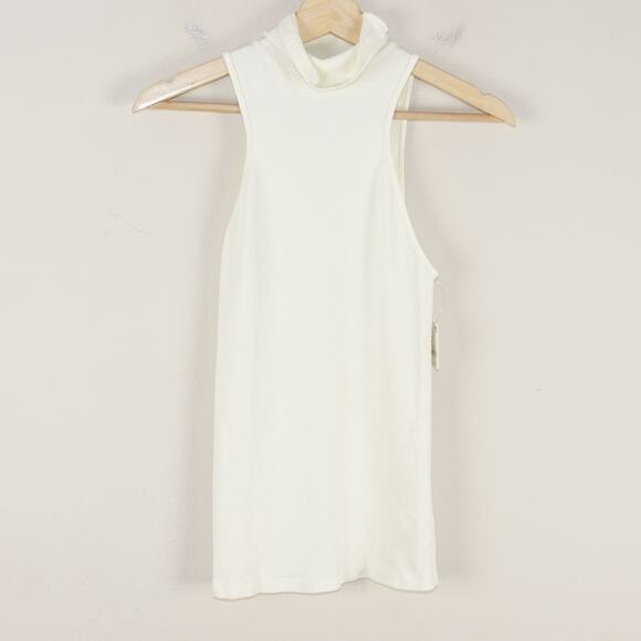 Free People Intimately Always Ready Seamless Ivory Turtleneck Top Sz L - XL - Picture 1 of 8